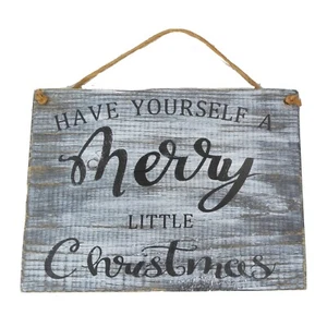 Wood Holiday 10"x7" Have Yourself A Merry Little Christmas Plank Sign Wall Decor - Picture 1 of 6