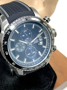 Strumento Marino Men's Watch SM114S Quartz Chronograph Black Dial Rubber Strap - Picture 1 of 14