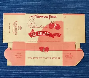 Caja contenedor de pinta de helado fresa granjas de madera de teca de colección Bakersfield CA 13B - Imagen 1 de 2