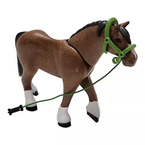 Playmobil cavallo marrone regno verde casa delle bambole fienile figura animale - Foto 1 di 4