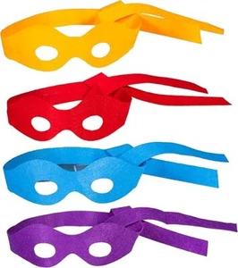 Teenage Mutant Ninja Turtles 4 Felt Eye Masks Halloween Cosplay Costume Acces. - Picture 1 of 12