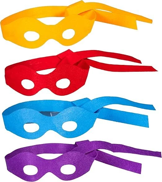 Teenage Mutant Ninja Turtles 4 Felt Eye Masks Halloween Cosplay Costume Acces. - Image 1 of 4