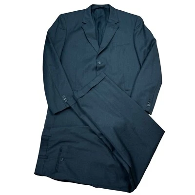 JoS A Bank Men Wool Suit 46 Pants 40x32 Charcoal Notch Lapel One Vent Career 2PC - Image 1 of 4