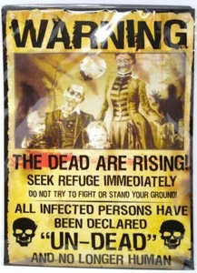 11" x 15" Face Changing Zombie Warning Sign Halloween Party Decor Wall Hanging - Picture 1 of 1