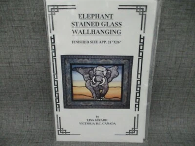 Quilt Pattern ELEPHANT STAINED GLASS WALL HANGING Tivoli Lisa Girard 21 x 26  - Image 1 of 4