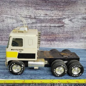 Vtg Nylint WIX Filters Pressed Steel GMC Cabover tandem semi white/yellow/black - Picture 1 of 13