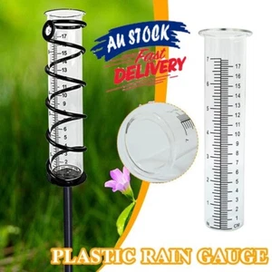 Plastic Rain Gauge Capacity Clear Rain Water Meter Measuring Tools Garden Lawn - Picture 1 of 12