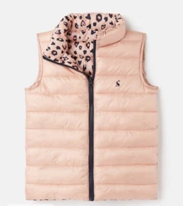 Joules Flip It Reversible Vest Sz Age 4 Pink Love Leopard NWT $53 - Picture 1 of 7