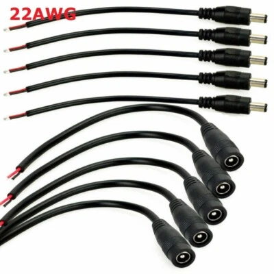 18AWG 22AWG 5.5X2.1mm Female Male DC Power Plug Connector Cable For 5050 LED - Image 1 of 4