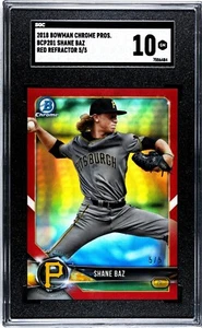 2018 Bowman Chrome Prospect Red Refractor /5 Shane Baz SGC 10 Pop 1!! - Bild 1 von 2