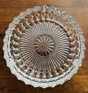 "Cenicero de vidrio transparente MCM vintage años 60 plato de caramelo patrón Starburst 7"" Tobacciana" - Imagen 1 de 15