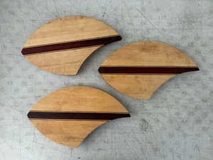 (3) David Levy Signed Solid Hardwood Wood Cutting Serving Leaf Board Charcuterie - Picture 1 of 9