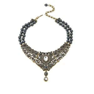 Heidi Daus "Worth Waiting For" Beaded 2-Strand Crystal Drop Necklace Clear - Picture 1 of 7
