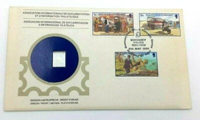 Busta Primo Giorno Circolazione Guernsey Policelingote Argento Ed. Limitata - Immagine 1 di 3