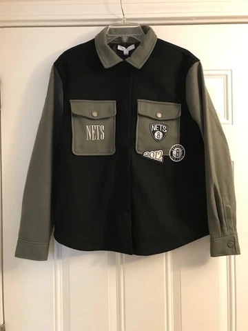 Brooklyn Nets Men's Black & Gray Lined Fleece Snap Jacket SZ Small NWT FAST SHIP Cover