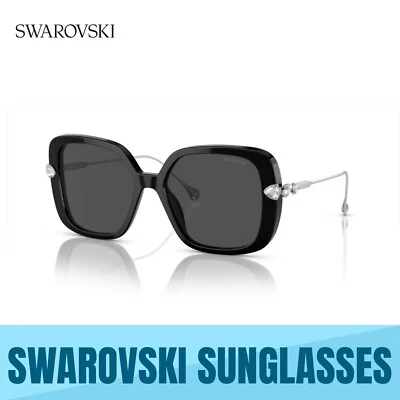 GAFAS DE SOL SWAROVSKI 0SK6011 103887 NEGRO-GRIS OSCURO LENTES 55 MM AUTÉNTICAS NUEVAS Foto 1 de 4
