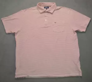 Fish Hippie Co Polo Shirt Mens 2XL Red striped SS Performance Pima Stretch - Picture 1 of 8
