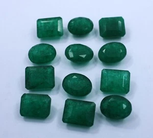 Natürlicher 10 kt Lot zertifizierter kolumbianischer grüner Smaragd lose Edelsteine Mix Posten - Bild 1 von 5