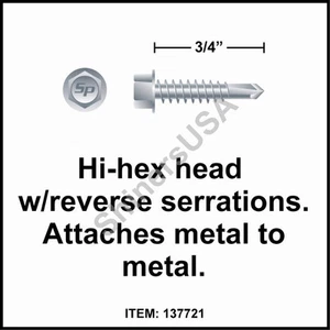 (6000) Tornillo de revestimiento de zinc autoperforante 10-16x3/4 TEK 3 cabezal de lavadora hexagonal 137721 - Imagen 1 de 1