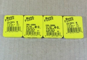 20 fusibles de acción rápida GMA-500MA, 500mA, Bussmann - Imagen 1 de 5