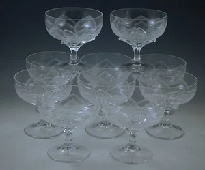 ROSENTHAL STUDIO IRIS FROSTED ETCHED 10 SHERBETS CHAMPAGNE GOBLETS MODERN - Picture 1 of 9