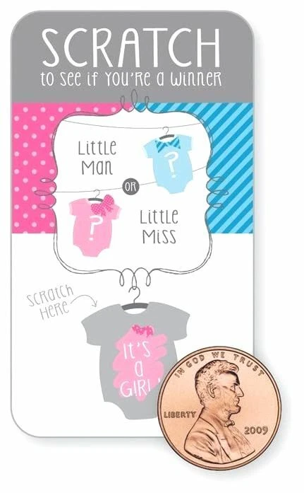 Creative Converting BB094041_PINK Gender Reveal Scratch Off Game -12 Pack Pink - Image 1 of 2