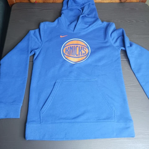 Nike New York Knicks Hoodie, Classic Logo w Swoosh Blue Orange Size Youth Large Cover