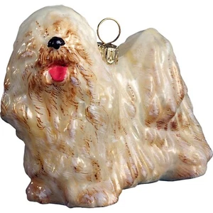 Komondor Polish Blown Glass Christmas Ornament Dog Decoration Made in Poland - Picture 1 of 2
