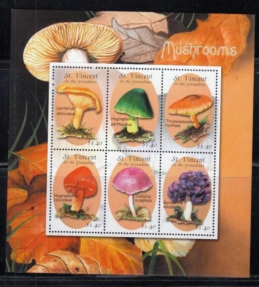Hoja de setas y hongos St. Vincent MNH Foto 1 de 1