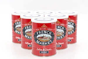 Coffee, Coffee and Chicory, Dark Roast Ground Coffee, 12 Ounce Metal Can (Pack o - Picture 1 of 6