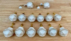 Porcelain Ceramic Owl Drawer Pulls or Cabinet Pulls Lot of 12 Pulls and 2 Hooks - Picture 1 of 3