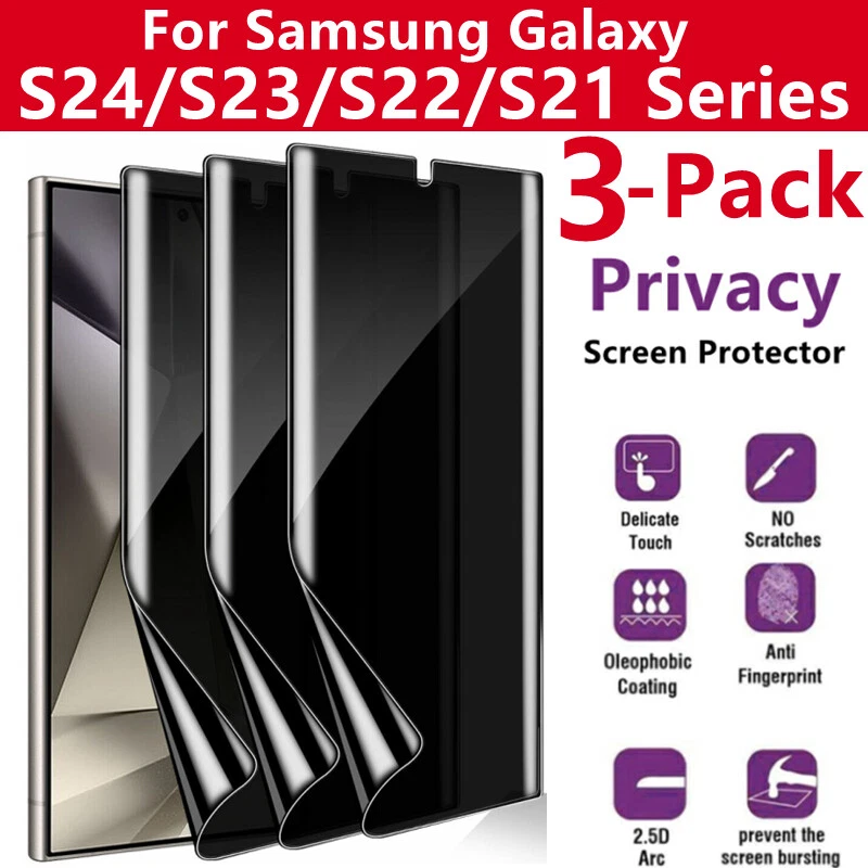 3-Pack Anti-Spy Privacy Hydrogel Screen Protector For Samsung S25 Ultra Plus S24 - Image 1 of 4