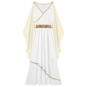 Women Ancient Greek Toga Costume Roman Queen Princess Goddness Dress Halloween - Picture 1 of 47