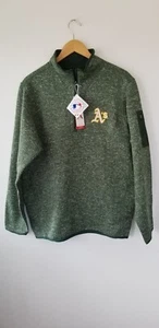 Antigua Nwt  Oakland As Sweater Mens Large Half Zip Outdoor Light - Picture 1 of 5
