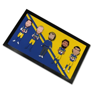 Rams 2024-25 Vector Heroes Bar Runner Mat Los Angeles 2 Sizes Man Cave Bar - Picture 1 of 4