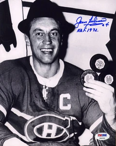 Jean Beliveau SIGNED 8x10 Photo +HOF 1972 Montreal Canadiens PSA/DNA AUTOGRAPHED - Picture 1 of 1