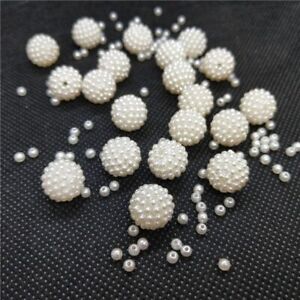 50pcs Mini Imitation Pearl Beads 12mm Pearl Shape Bead Pearls Jewelry Making Acc