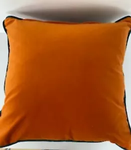 Weicher Samt Kissenbezug in Kürbis Orange & Türkis Kontrast zwei Größen - Bild 1 von 4
