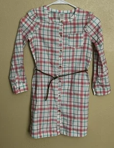 Carter's NWT Girls Plaid Dress Size 8 Ruffles Belted Pocket Sparkle - Picture 1 of 9