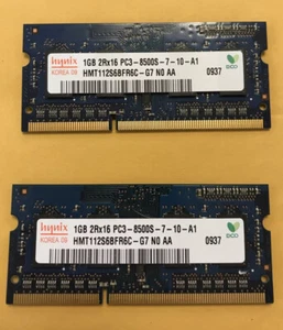 Hynix 1 GB 2Rx16 PC3 8500S 7 10 A1 Memory (HMT112S6AFR6C G7 - 2 Modules - Picture 1 of 2
