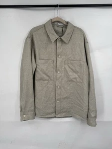 Zara Snap Front Langarm Top Herren Large Creme NEU Modern Minimalistisch - Bild 1 von 11