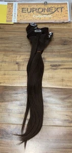 NEW Euronext Collection 14 Inch Clip Ins Extensions Premium Remy Brown - Picture 1 of 5