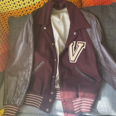 Vintage Wool And Leather Letterman Jacket, 1940’s, Such A Great Vintage Jacket! - Image 1 of 4