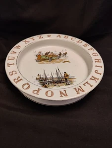 Bisto Nursery Bowl Children's Vintage 1950's Ceramic Dish Fishermen 21cm Wide - Picture 1 of 24