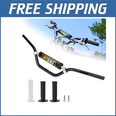 Matte Black Motocross Handlebars with Anti-Slip Grips - Fits CRF YZF KXF Models - Image 1 of 4