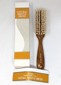 Neu Vintage Avon Butterscotch Karmel Naturborstenbürste Haarbürste mit Box - Bild 1 von 13