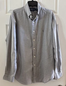 POLO RALPH LAUREN CLASSIC FIT BUTTON COLLAR BLUE OXFORD SHIRT SIZE L - Picture 1 of 5