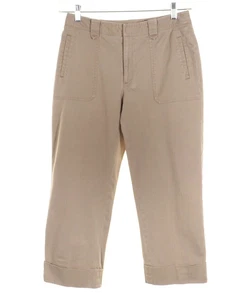 Rafaella Womens Khaki Cropped Pants Size 6 Cotton/Spandex Blend With Pockets & B - Picture 1 of 11