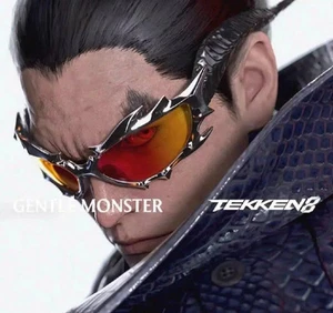 Gafas de sol Gentle Monster Tekken 8 Inferno CS1 plateadas con bolsa de almacenamiento casi sin usar - Imagen 1 de 5