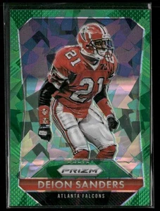 2015 Panini Prizm #21 Deion Sanders Green Crystals Prizm (Cracked Ice) #/75 - Picture 1 of 2